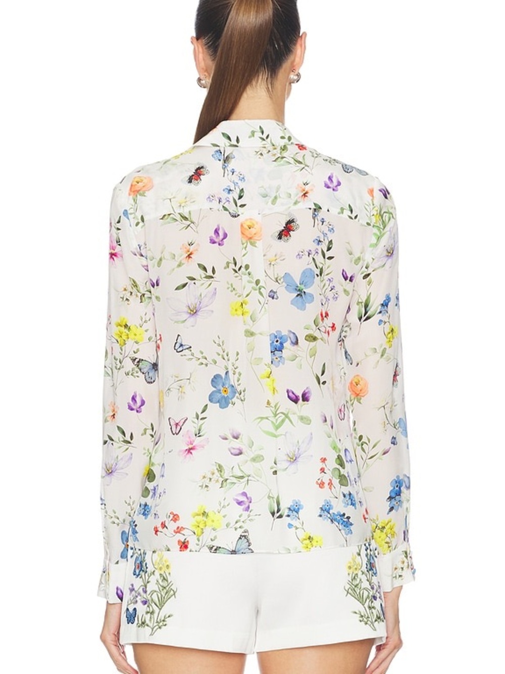 Alice + Olivia Twisting Vines Willa Placket Top - Picture 3 of 8